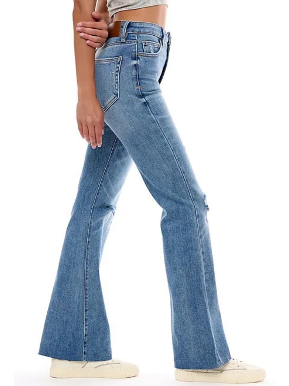 Nordstroms Hidden Wide-leg Flare Raw Jeans
